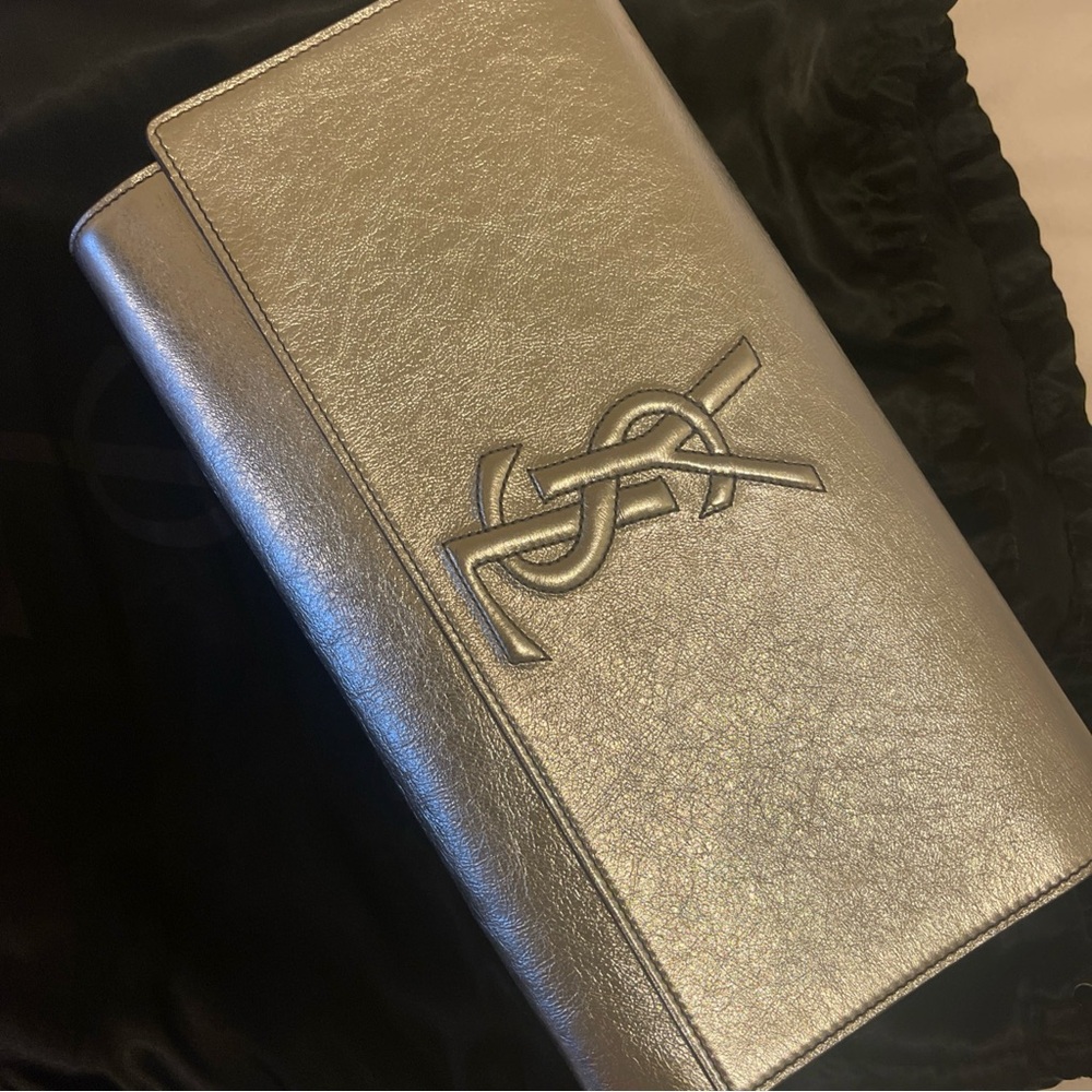 Saint Laurent Metallic Silver Evening Bag